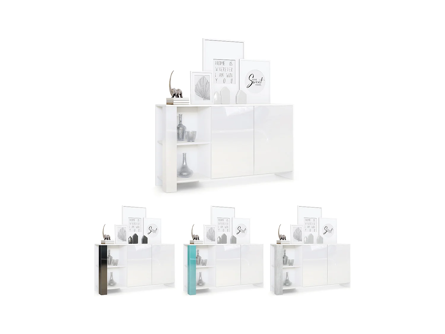 SIDEBOARD Canto Weiß Hochglanz