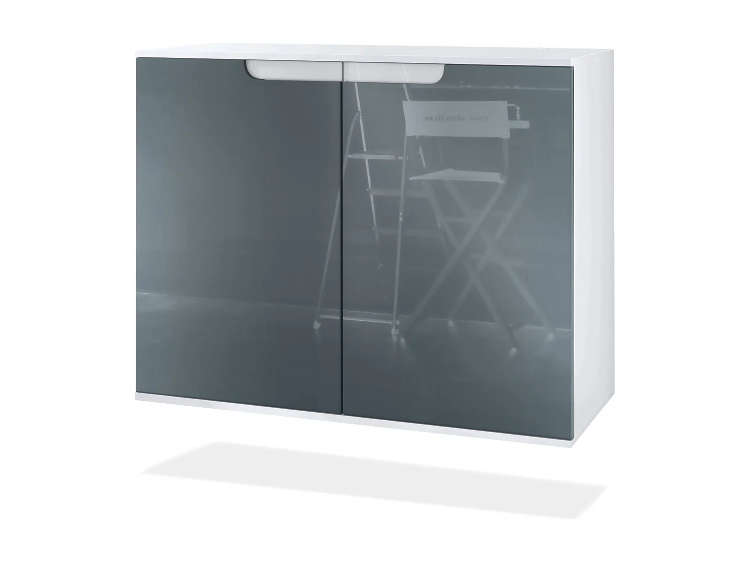 KOMMODE Sylt Grau Hochglanz