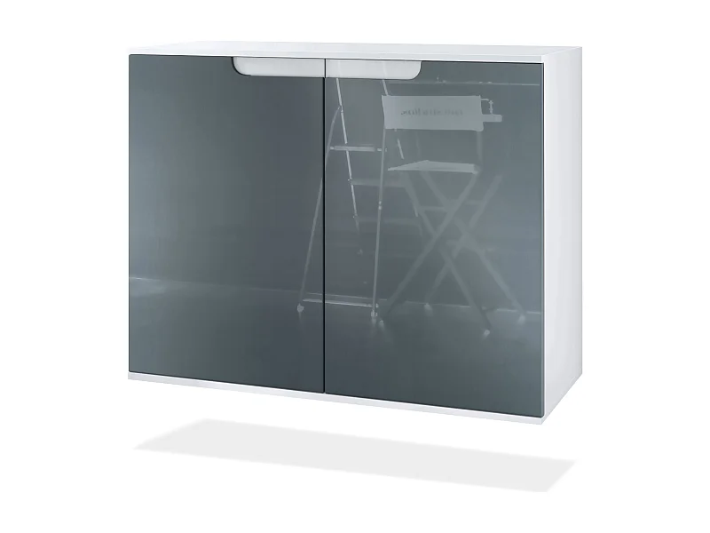 KOMMODE Sylt Grau Hochglanz