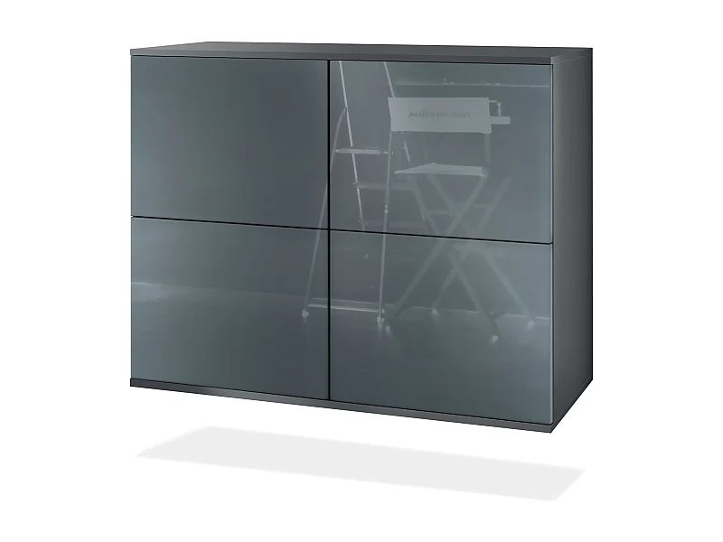 KOMMODE Rova Grau Hochglanz