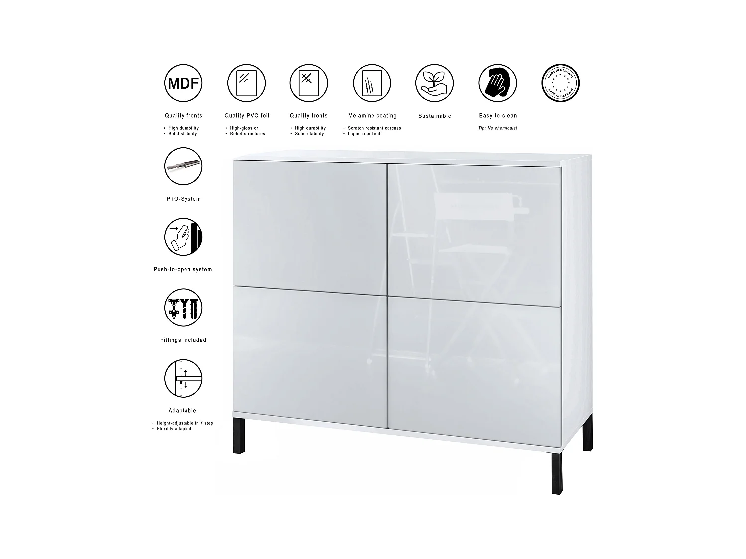 KOMMODE Rova Beton Oxid Optik