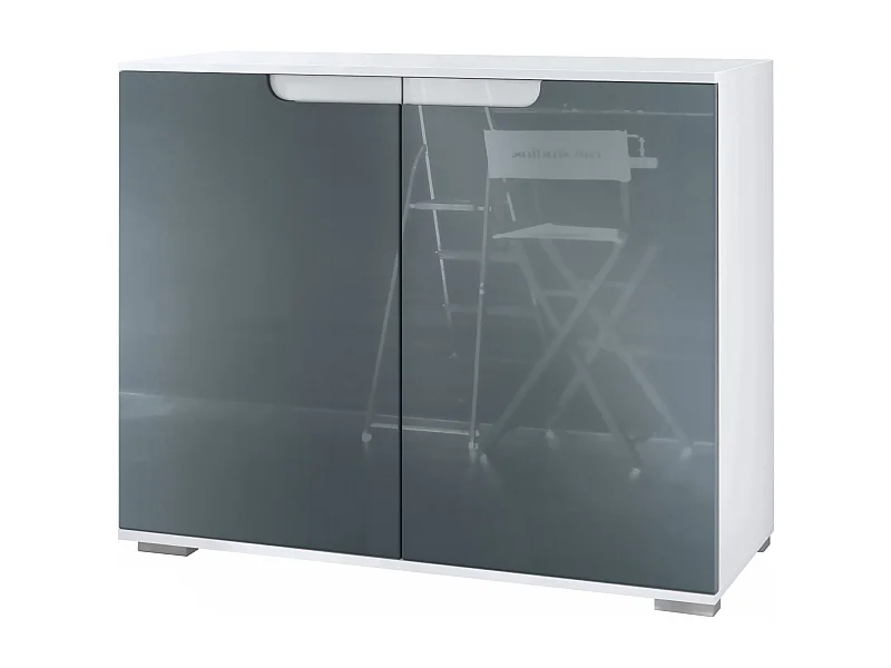 KOMMODE Sylt Grau Hochglanz