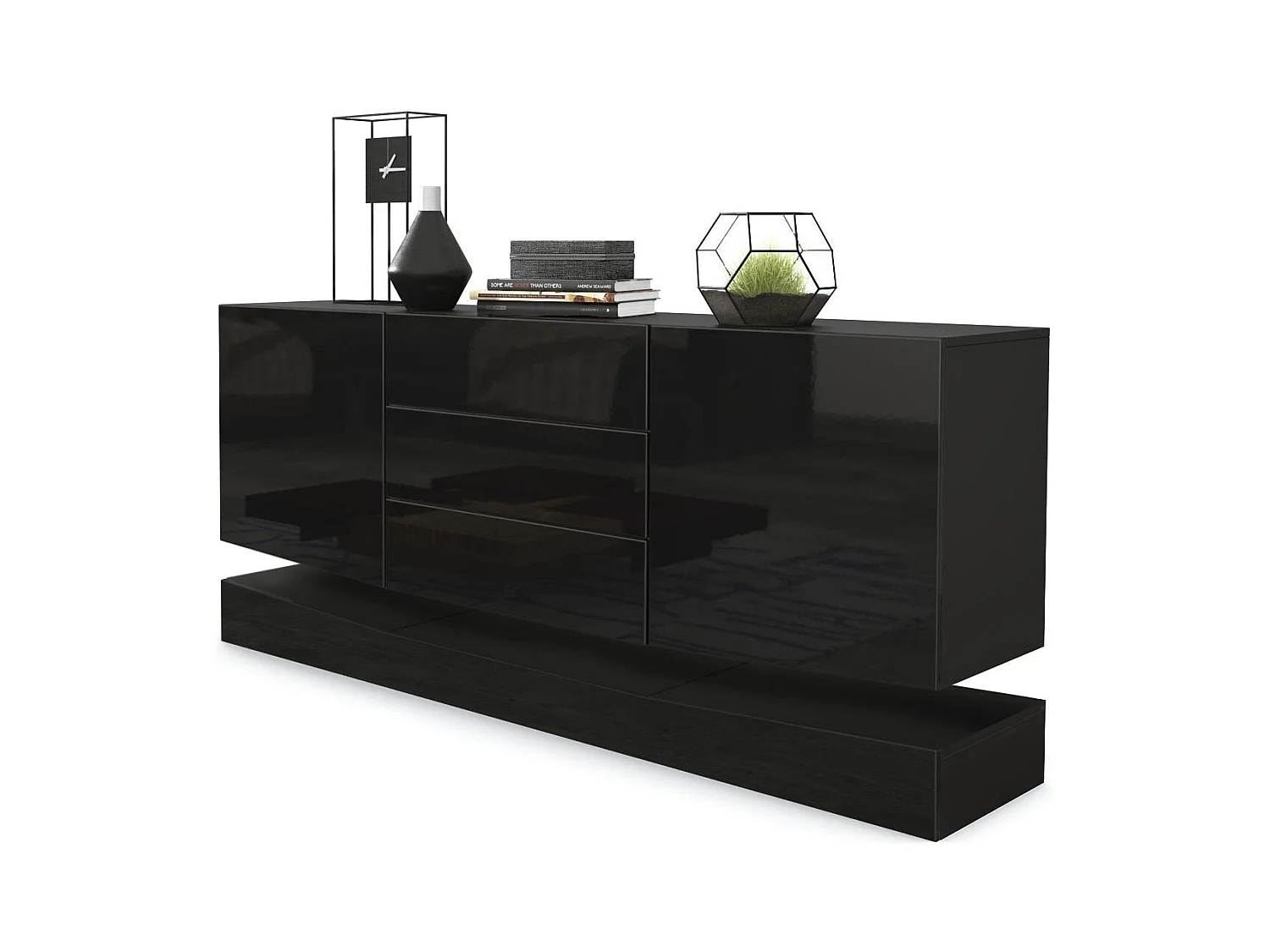SIDEBOARD City Fronten in Schwarz Hochglanz