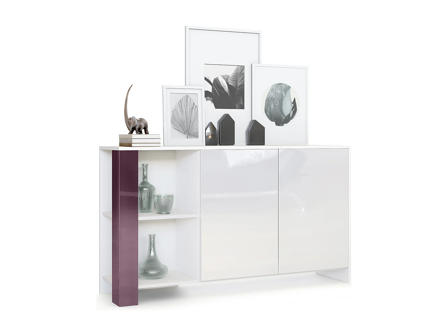 SIDEBOARD Canto Brombeer Hochglanz