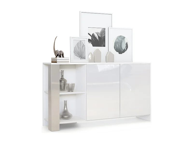 SIDEBOARD Canto Sandgrau Hochglanz