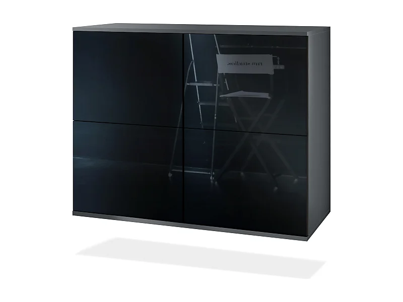 KOMMODE Rova Schwarz Hochglanz