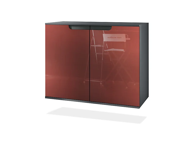 KOMMODE Sylt Bordeaux Hochglanz