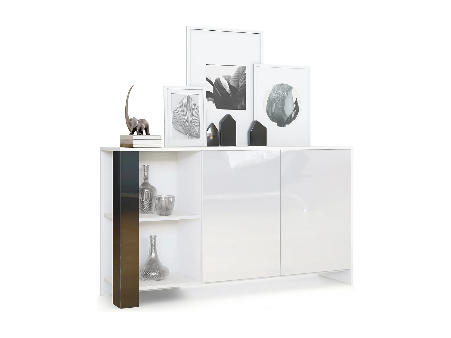 SIDEBOARD Canto Schwarz Hochglanz