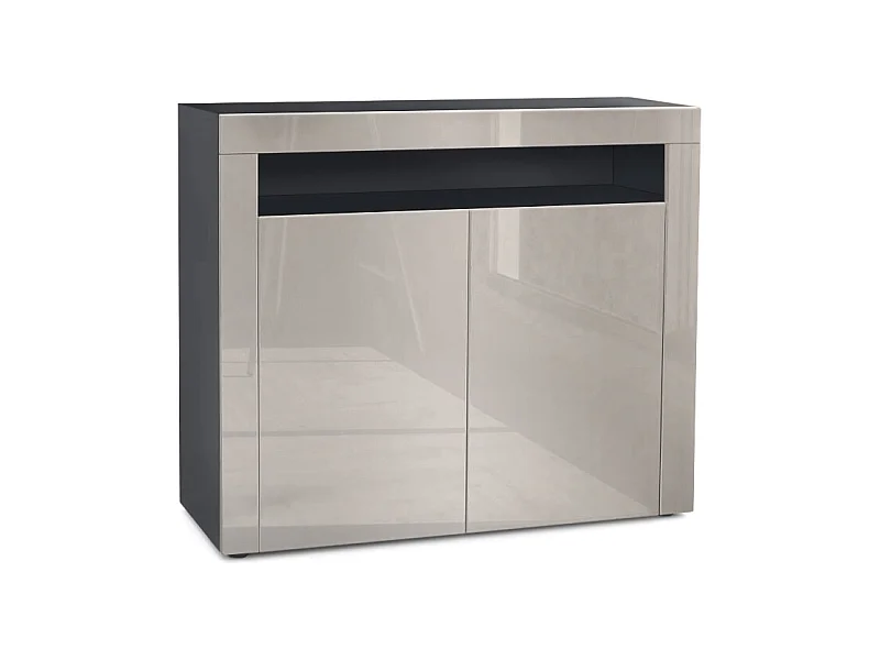 KOMMODE Valencia Sandgrau Hochglanz / Sandgrau Hochglanz