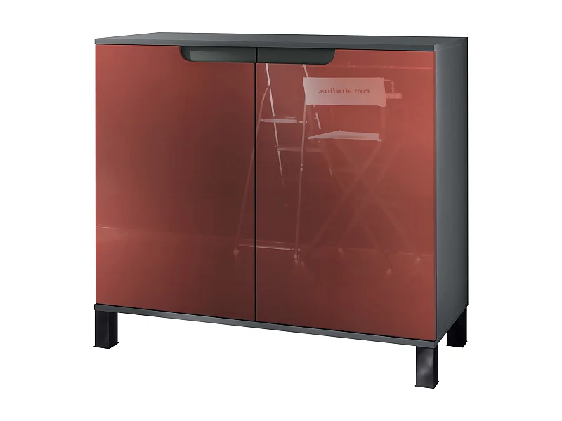 KOMMODE Sylt Bordeaux Hochglanz