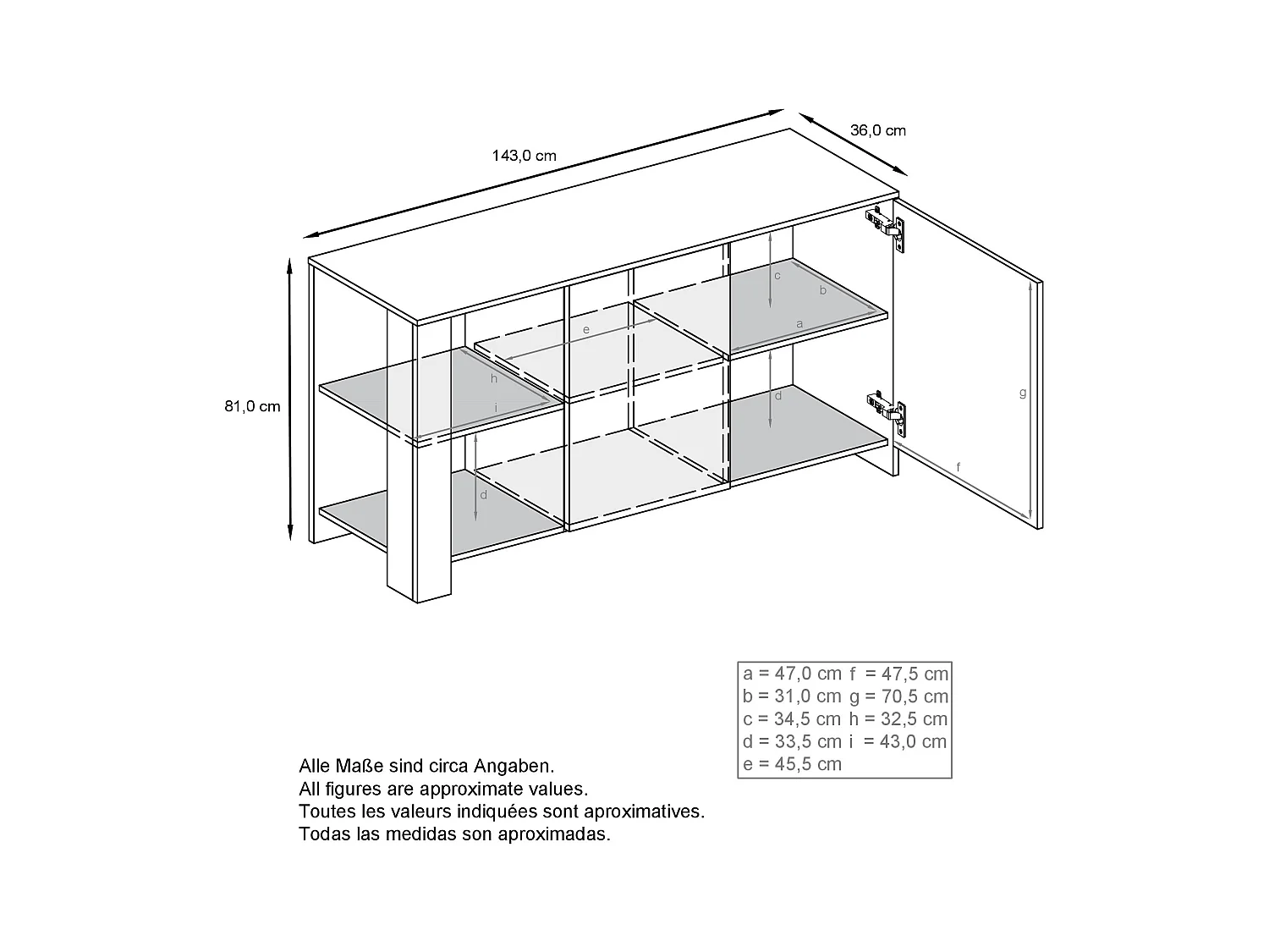 SIDEBOARD Canto Grau Hochglanz