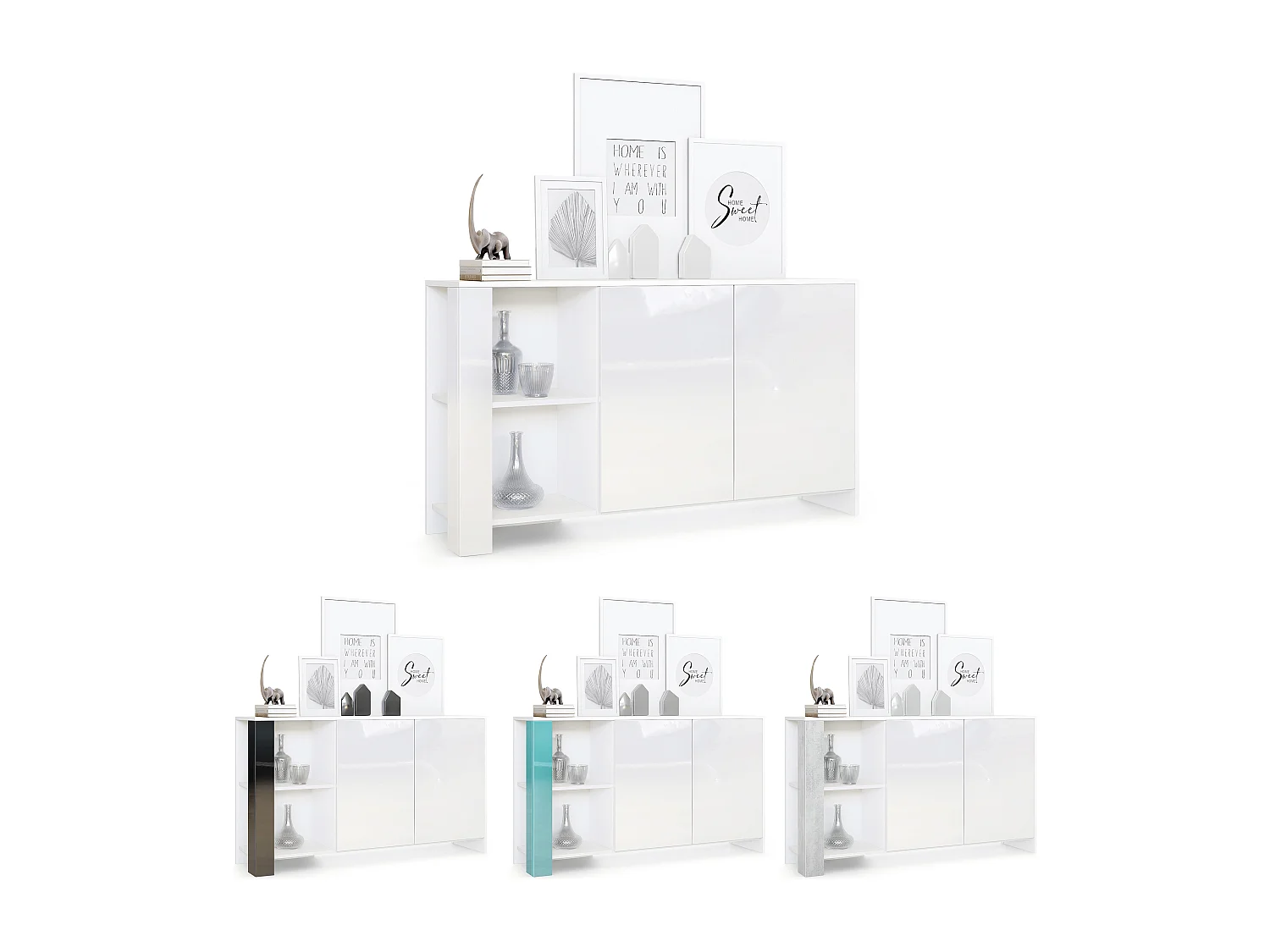 SIDEBOARD Canto Grau Hochglanz