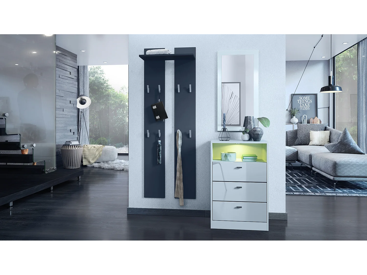 KOMMODE Pino Fronten in Weiß Hochglanz