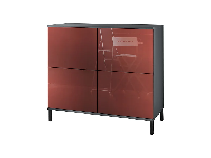 KOMMODE Rova Bordeaux Hochglanz