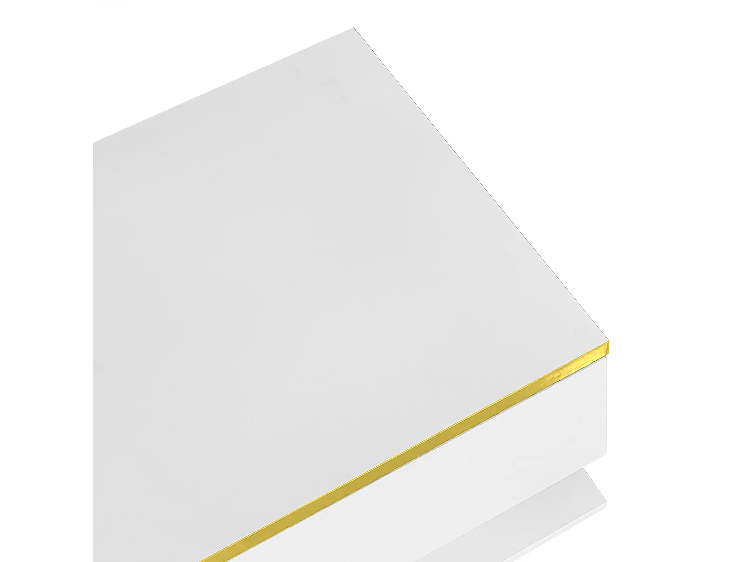 Witte salontafel 90 cm - Salontafel met ledverlichting en opbergvakken - Open opbergruimte - voor de woonkamer