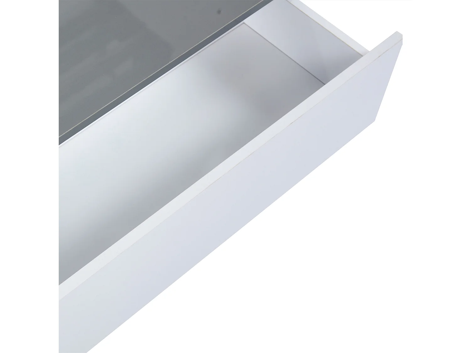 Table basse blanche - Table basse avec éclairage LED et 1 tiroir - réglable en hauteur - pour salon