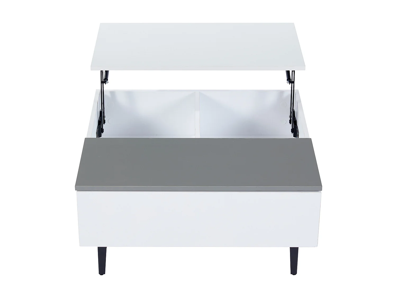 Table basse blanche - Table basse avec éclairage LED et 1 tiroir - réglable en hauteur - pour salon