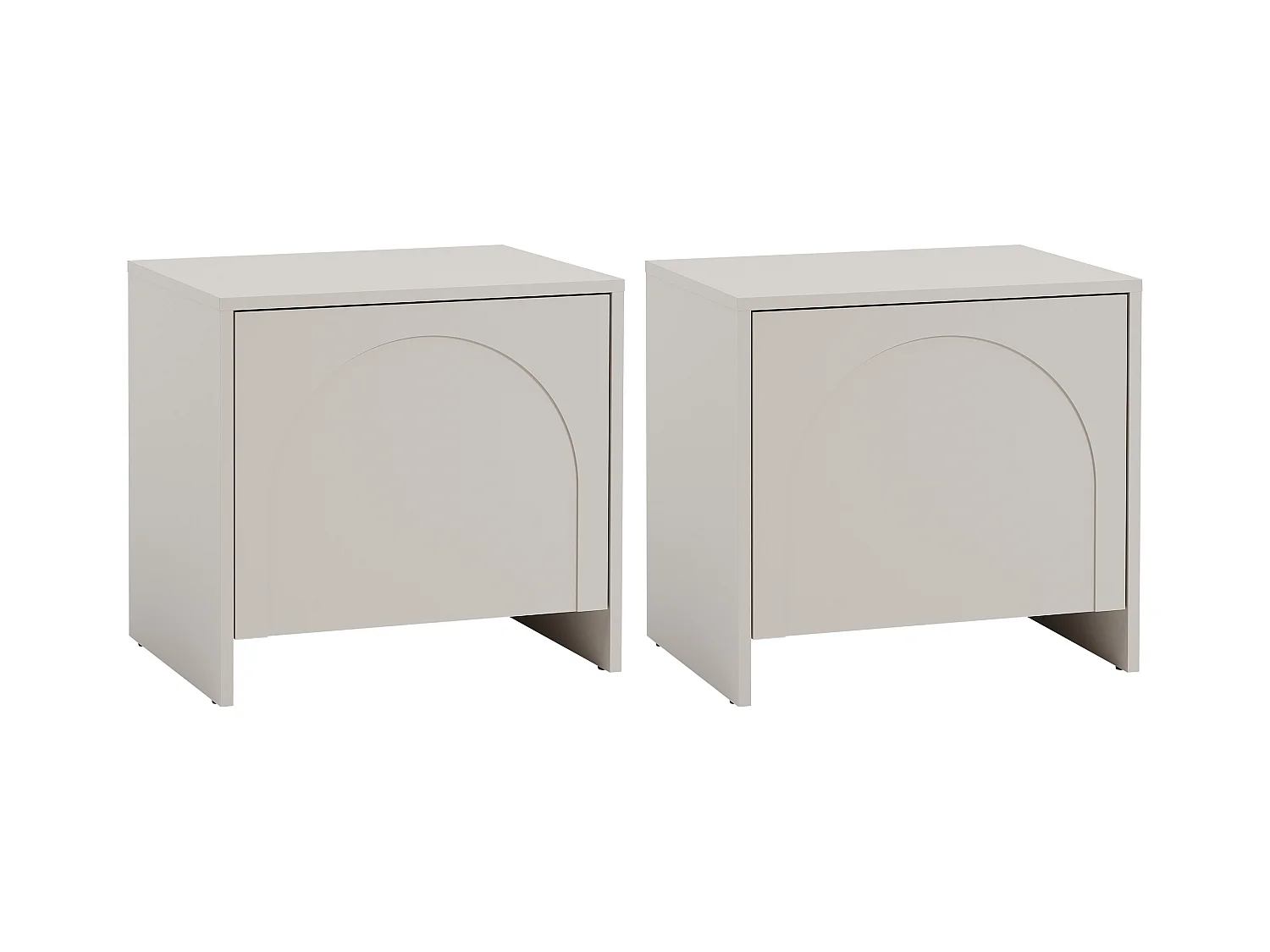 Sett med 2 nattbord med 1 dør - Beige - NALYRA fra Maison Céphy