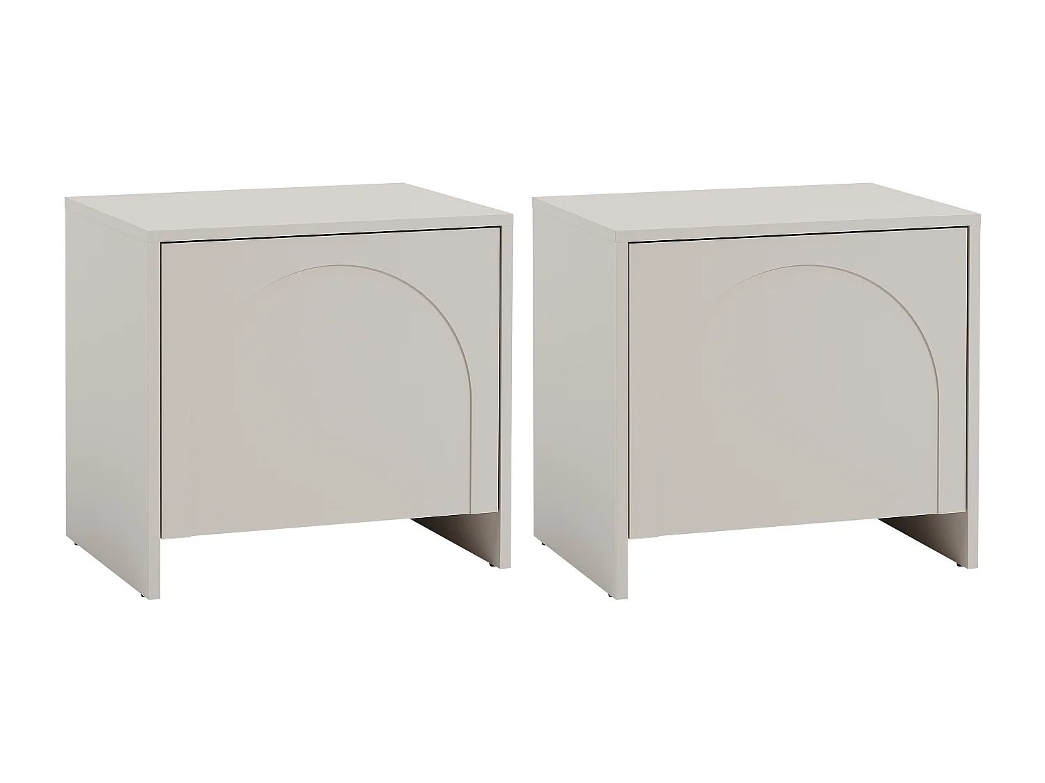 Lot de 2 tables de chevet avec 1 porte - Beige - NALYRA de Maison Céphy