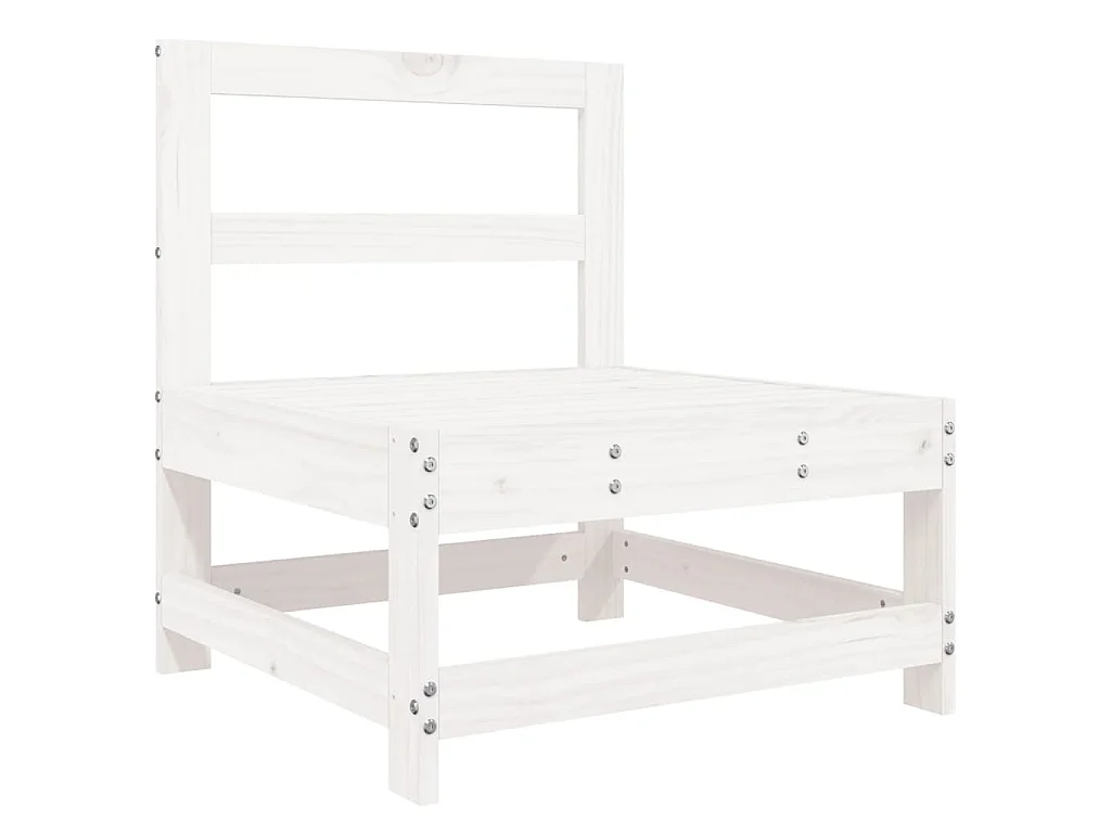 5-delige Loungeset massief grenenhout wit