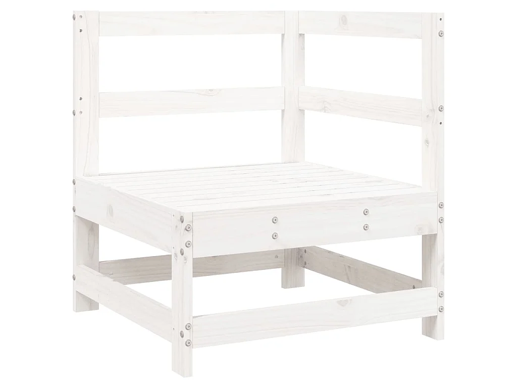 5-delige Loungeset massief grenenhout wit