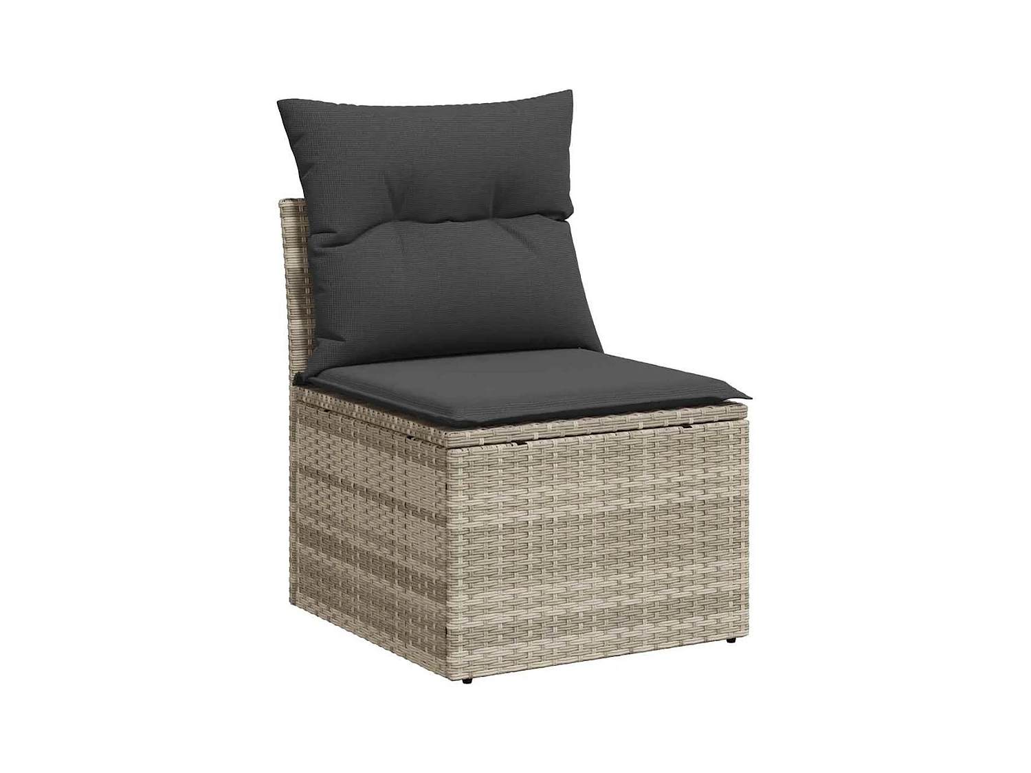 Salon de jardin avec coussins 10 pcs gris clair résine tressée