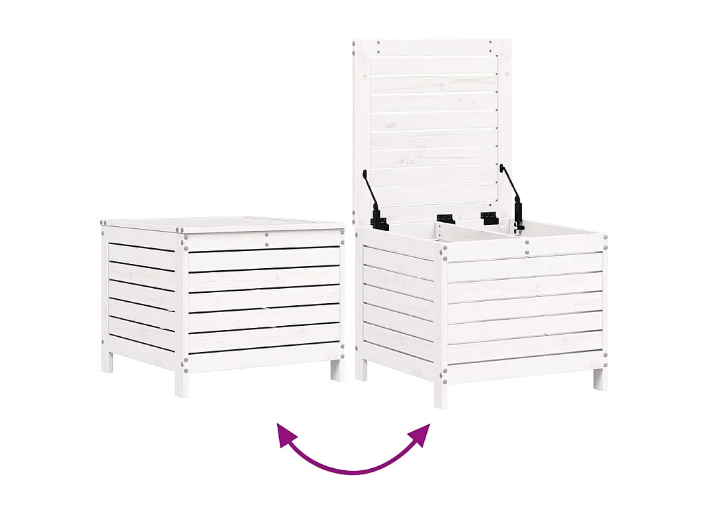 5-delige Loungeset massief grenenhout wit