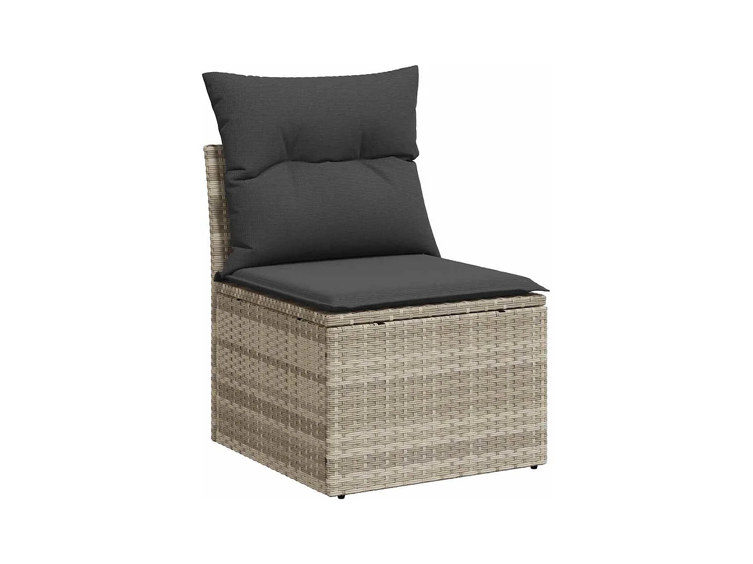 7-tlg. Garten-Sofagarnitur mit Kissen Hellgrau Poly Rattan