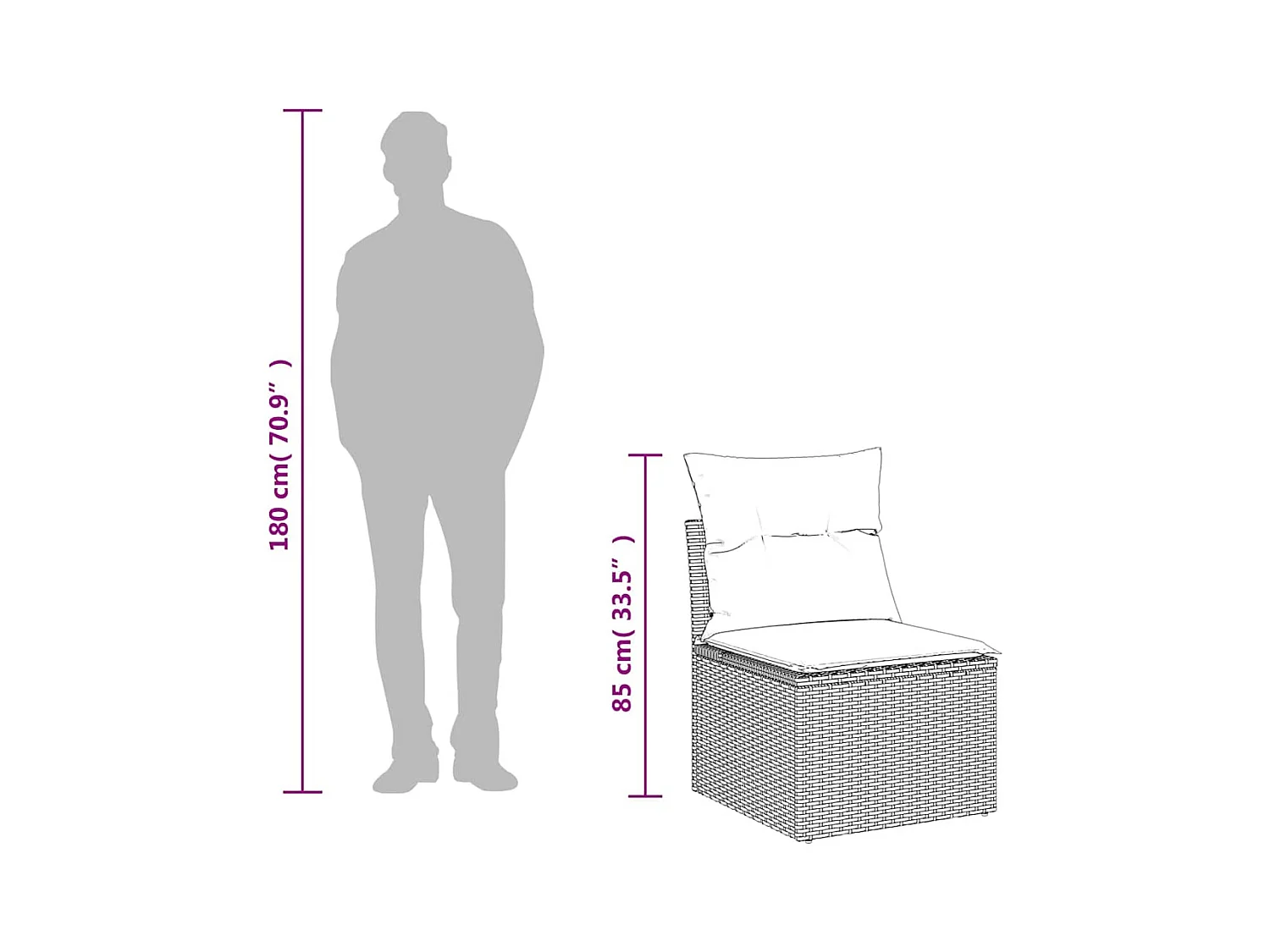 7-tlg. Garten-Sofagarnitur mit Kissen Hellgrau Poly Rattan