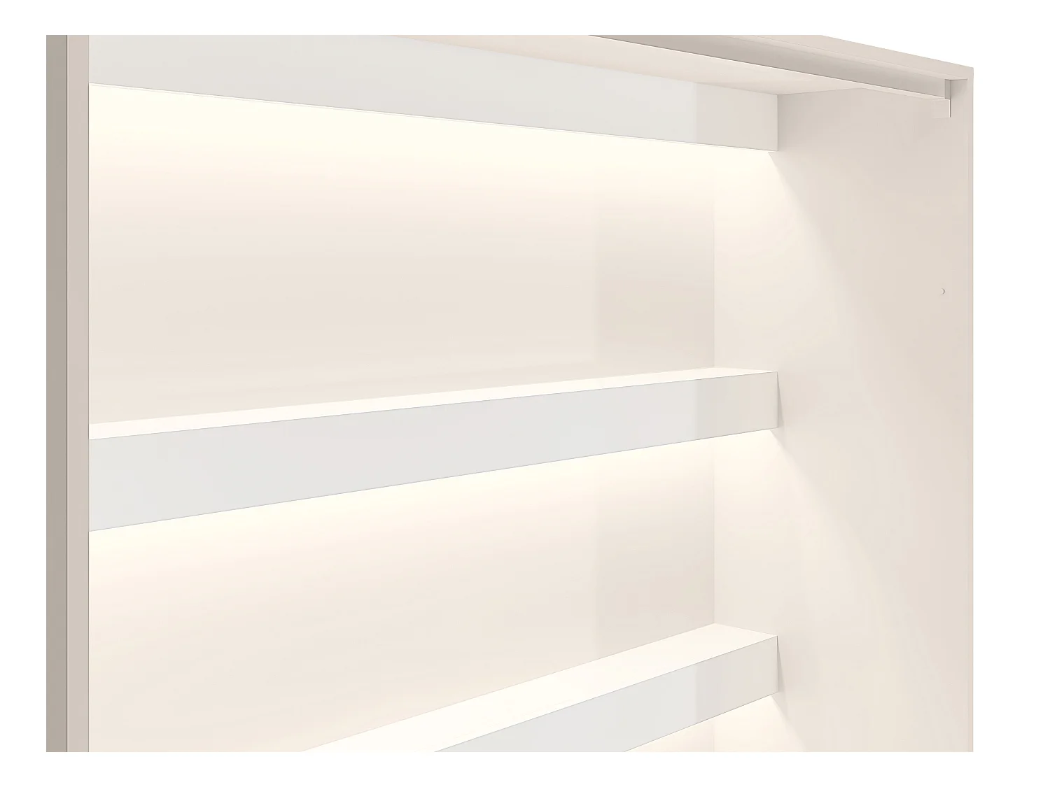 Lit escamotable 140 x 200 cm - Ouverture verticale manuelle - Avec LEDs - Beige - RAPILI