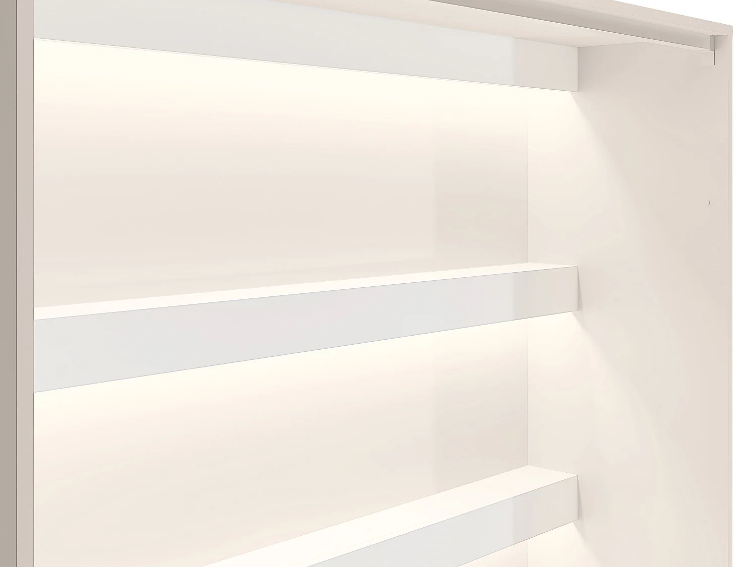 Säng med 140 x 200 cm - Manuellt vertikalt sängskåp - Med LED-lampor - Beige - RAPILI