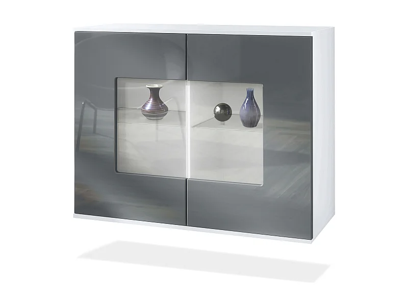 KOMMODE Grömitz Grau Hochglanz