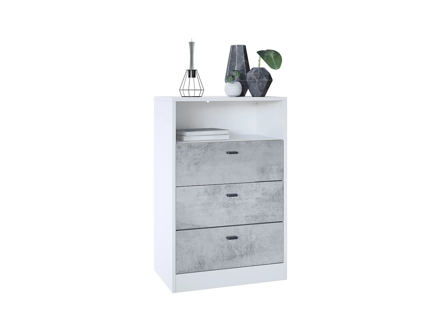 KOMMODE Pino Fronten in Beton Oxid Optik