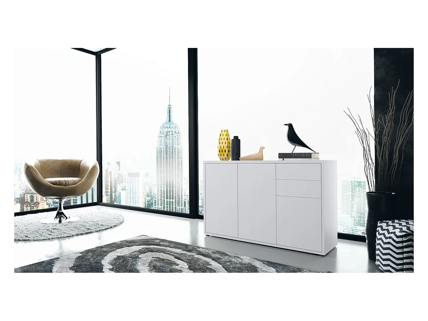 KOMMODE Ben Front in Weiß matt