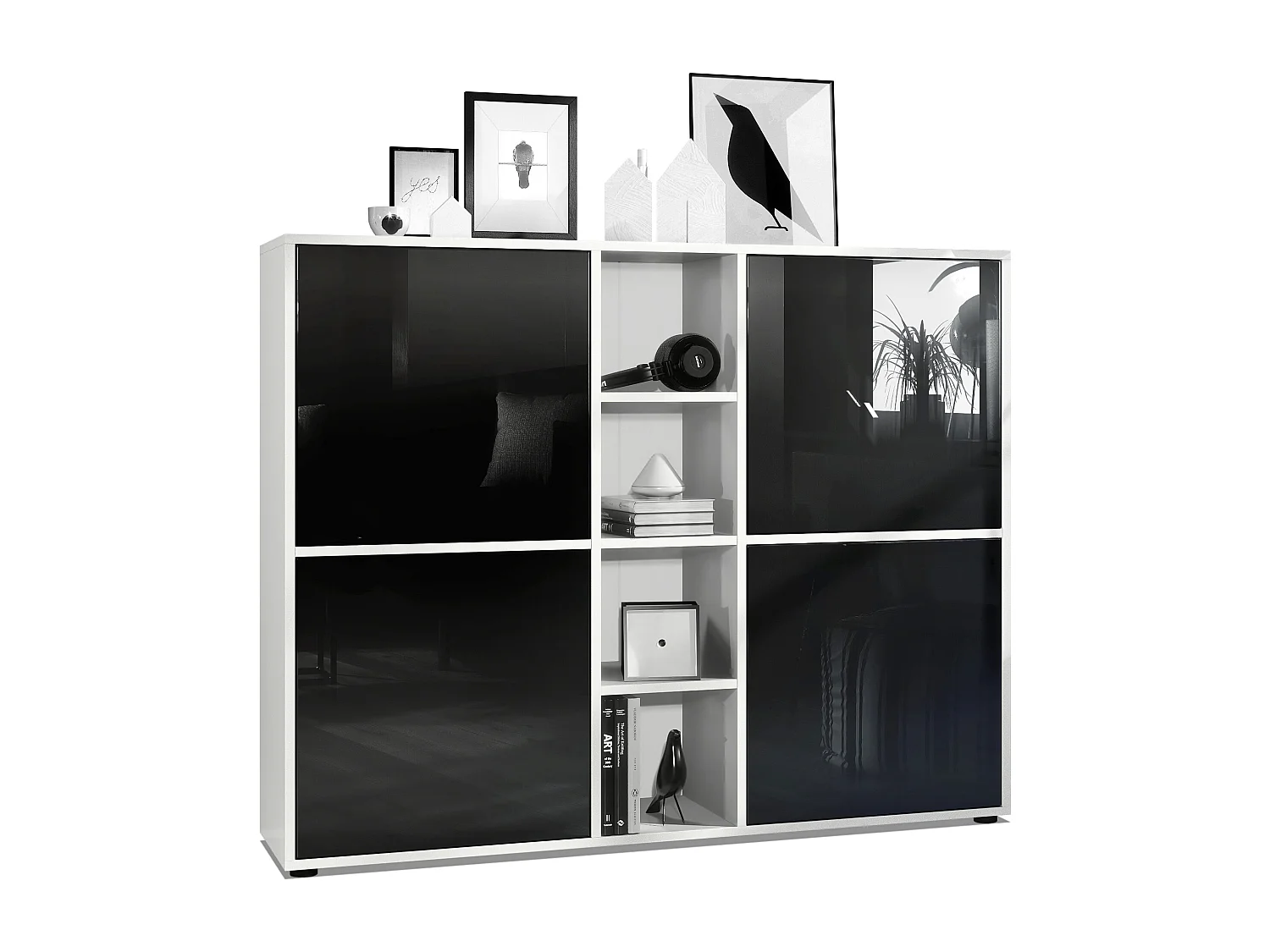 HIGHBOARD Cuba Türen in Schwarz Hochglanz