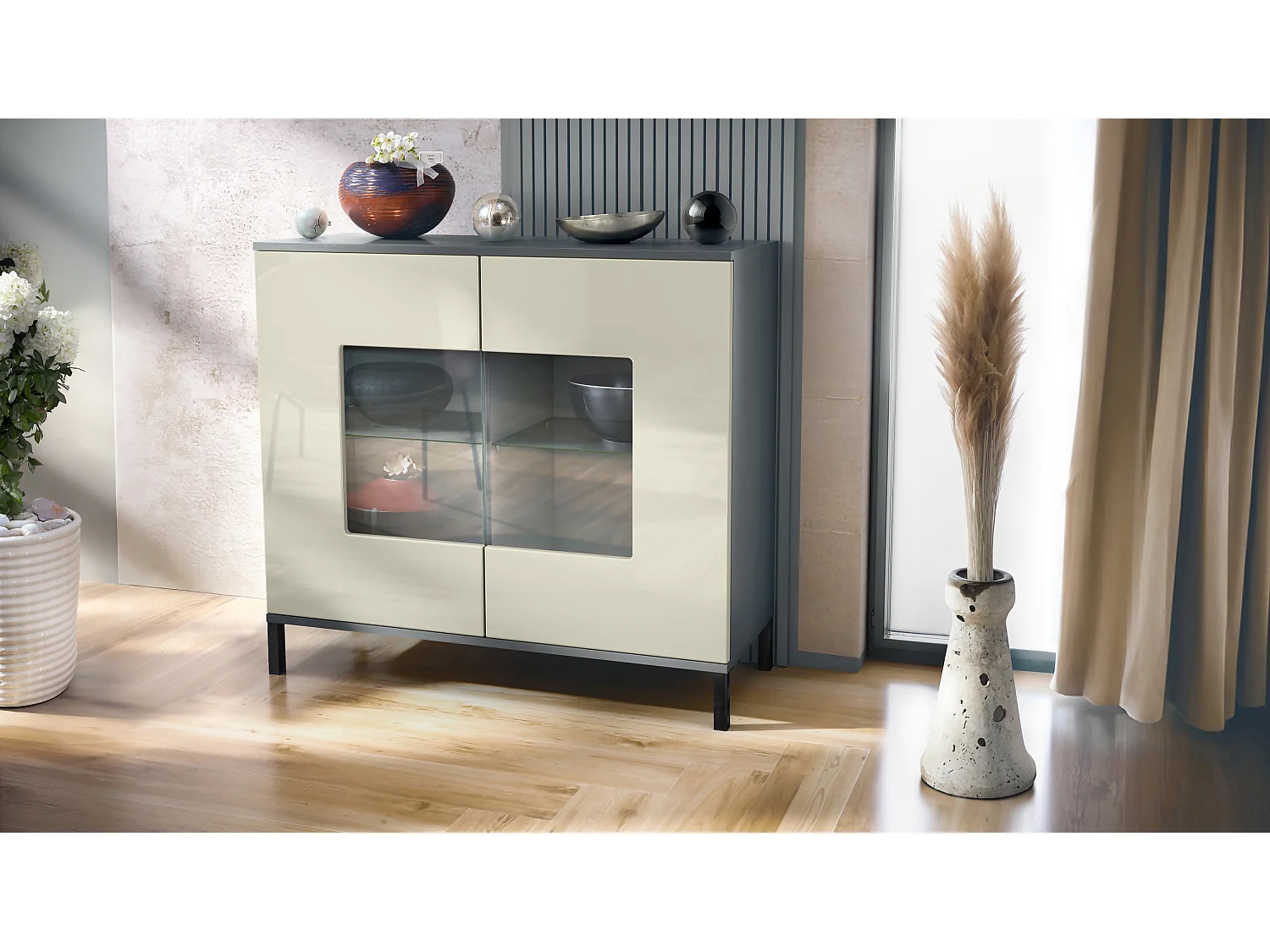 KOMMODE Grömitz Creme Hochglanz