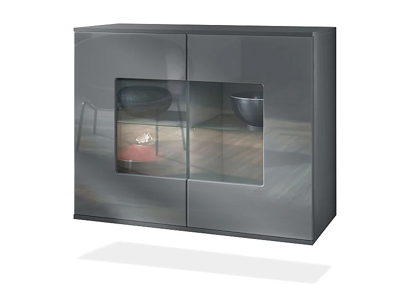 KOMMODE Grömitz Grau Hochglanz