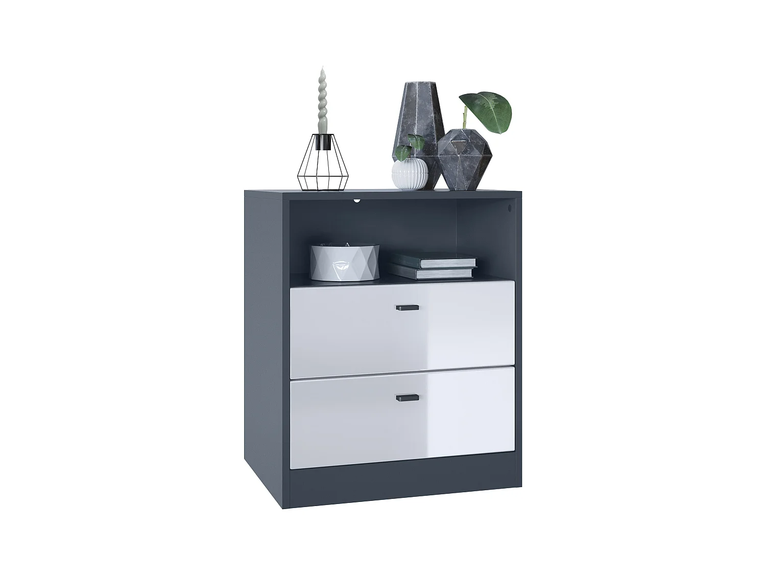 KOMMODE Pino Fronten in Weiß Hochglanz