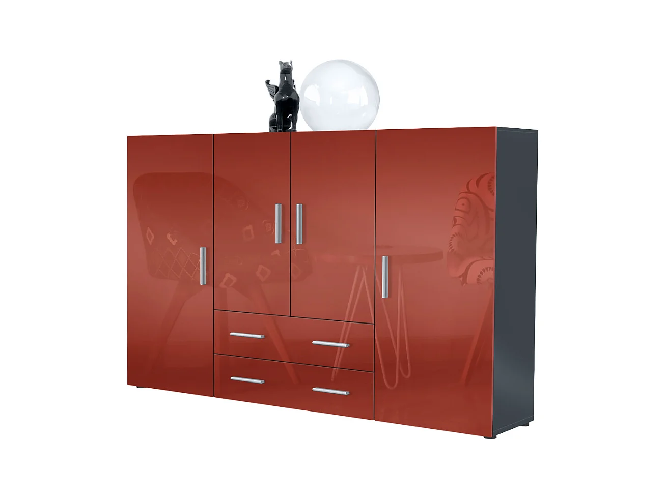 HIGHBOARD Nora Türen in Bordeaux Hochglanz