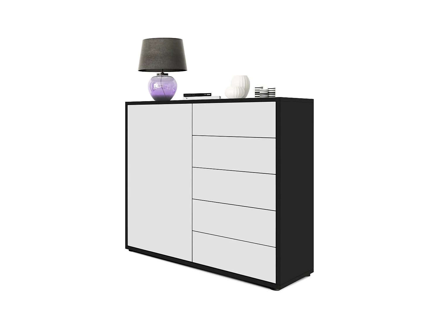 KOMMODE Ben Front in Weiß matt