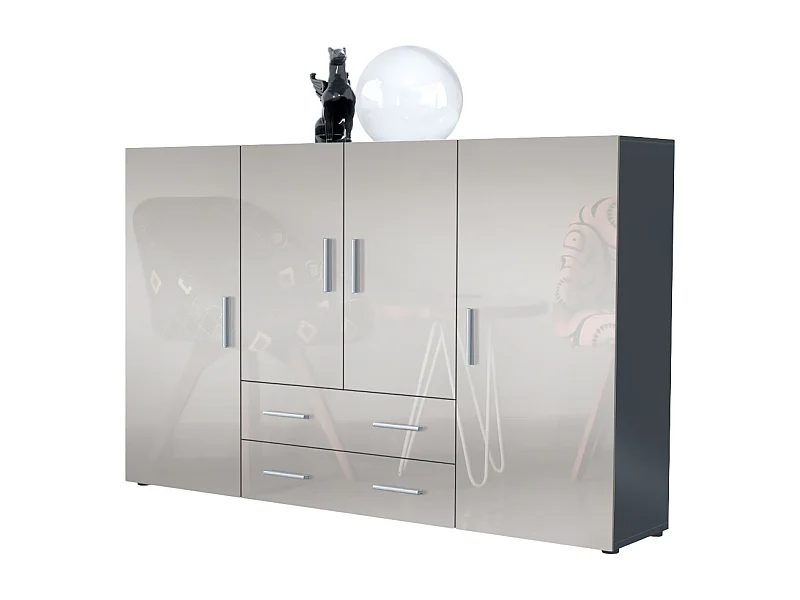 HIGHBOARD Nora Türen in Sandgrau Hochglanz