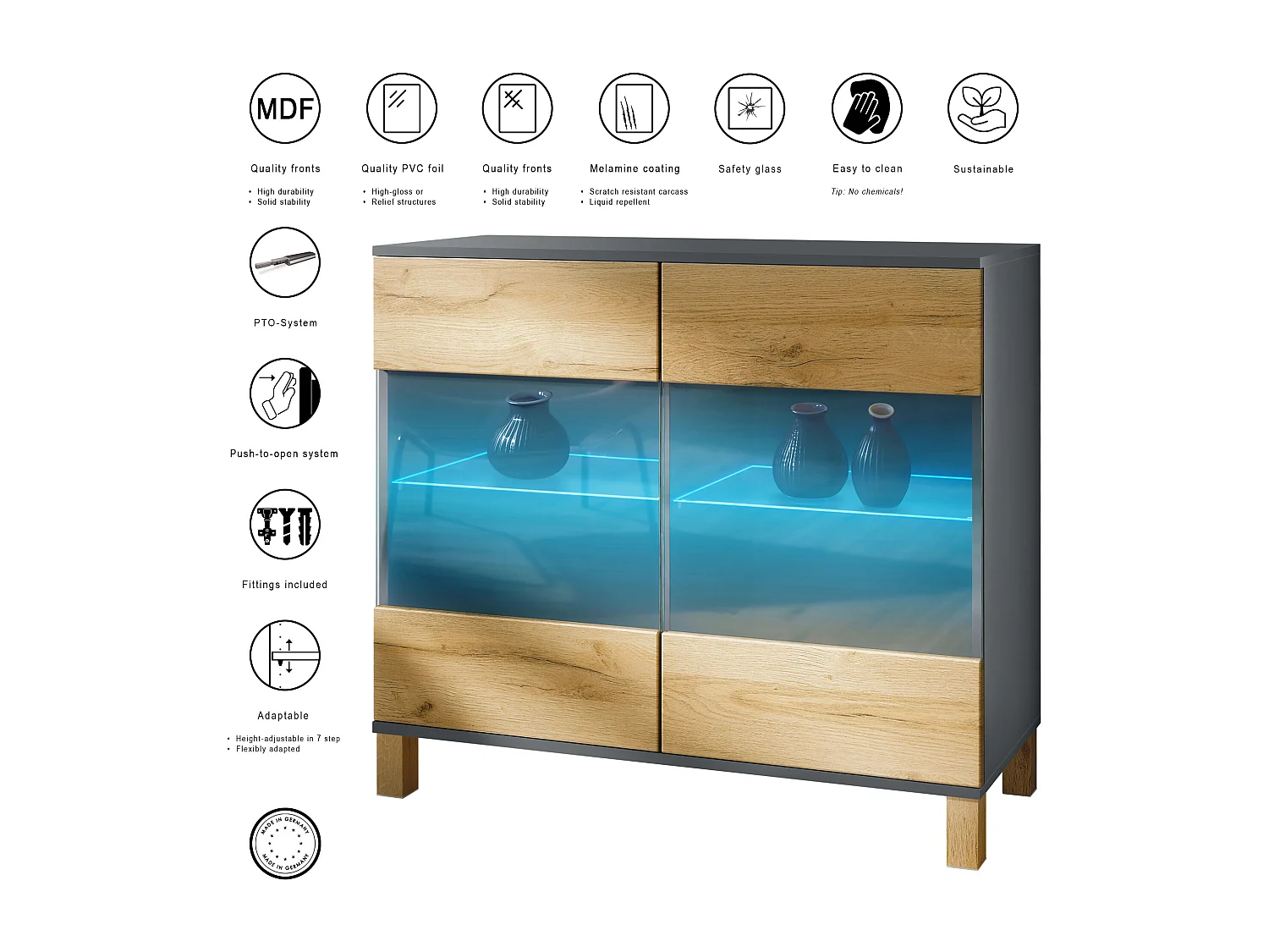 KOMMODE Bari Eiche Natur