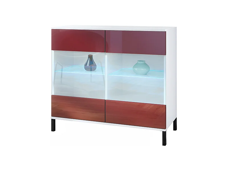 KOMMODE Bari Bordeaux Hochglanz