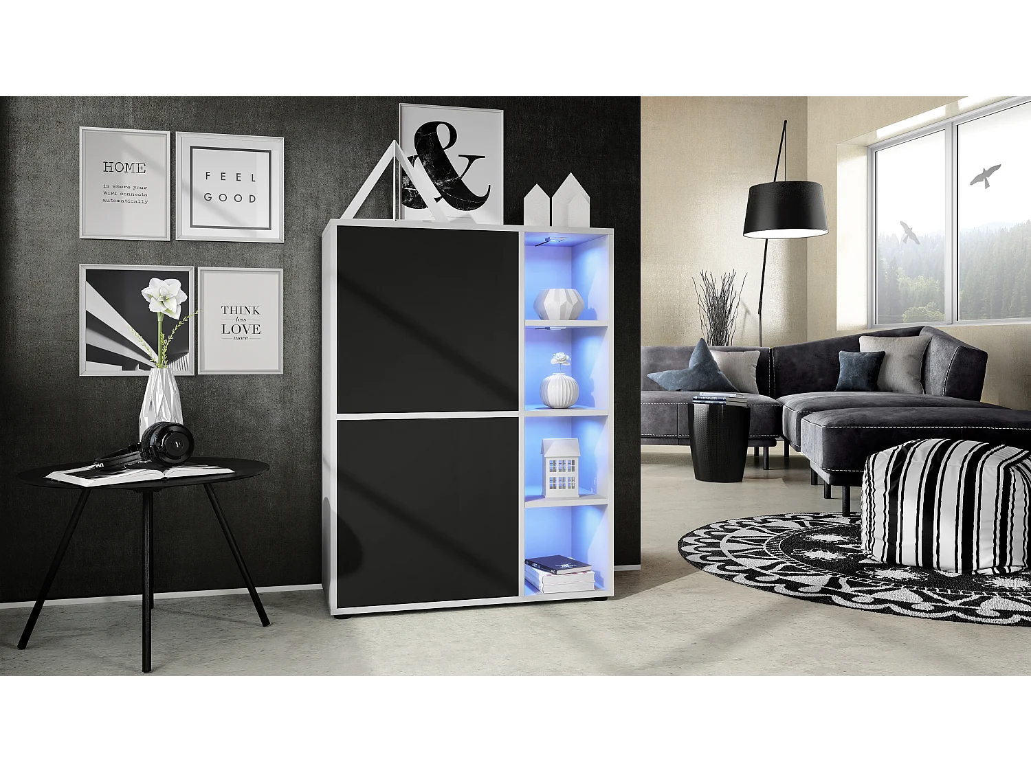 HIGHBOARD Cuba Türen in Schwarz matt