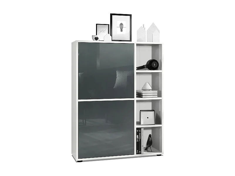 HIGHBOARD Cuba Türen in Grau Hochglanz