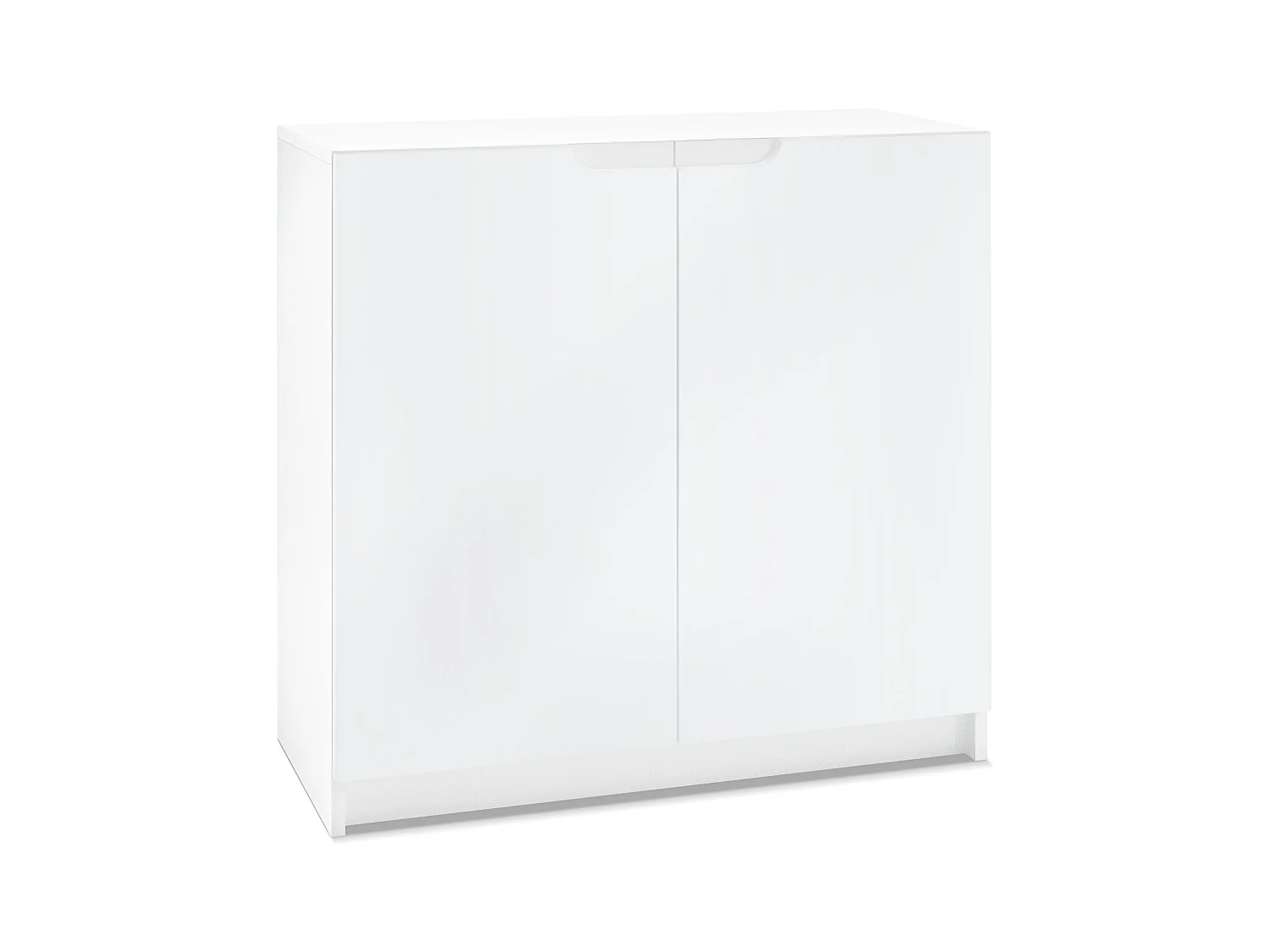 Buffet Logan, Commode avec 2 portes, blanc mat/blanc mat (82 x 78 x 37 cm)