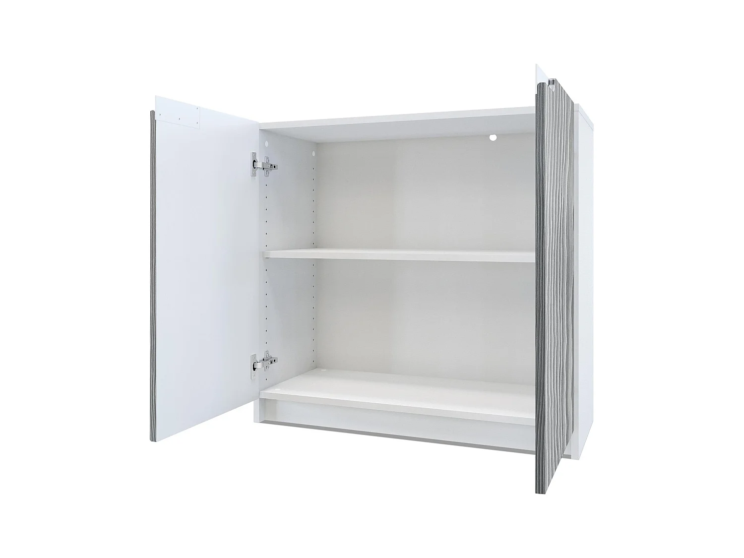 Buffet Logan, Commode avec 2 portes, blanc mat/chêne nature (82 x 78 x 37 cm)