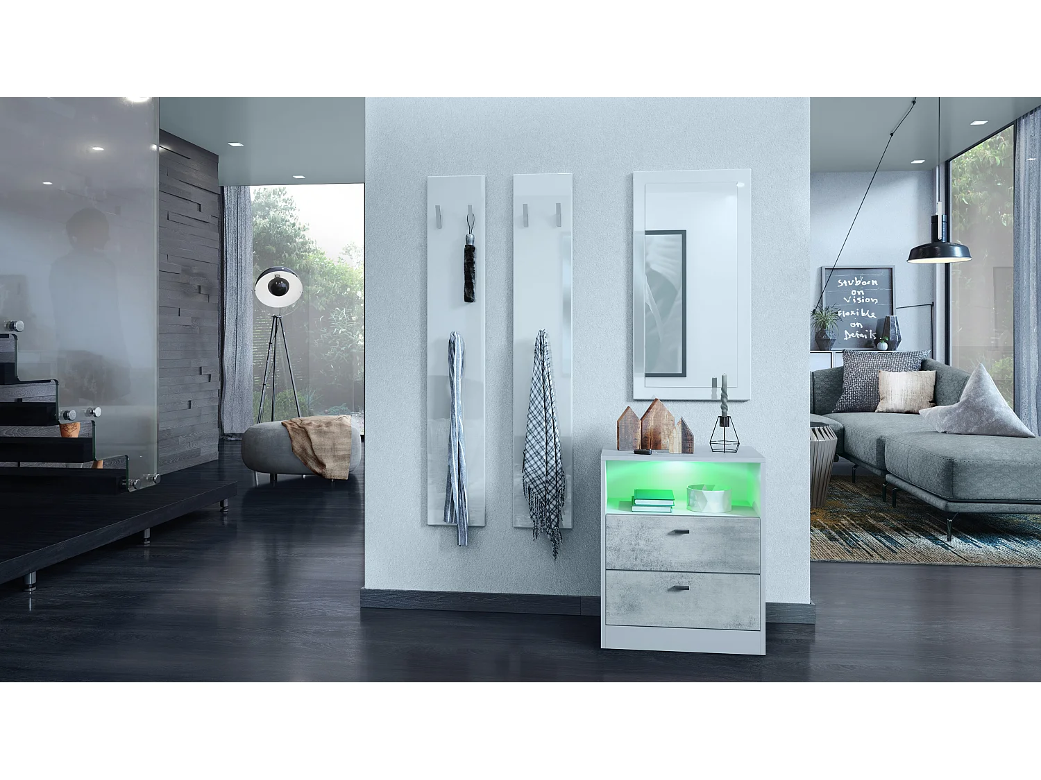 KOMMODE Pino Fronten in Beton Oxid Optik