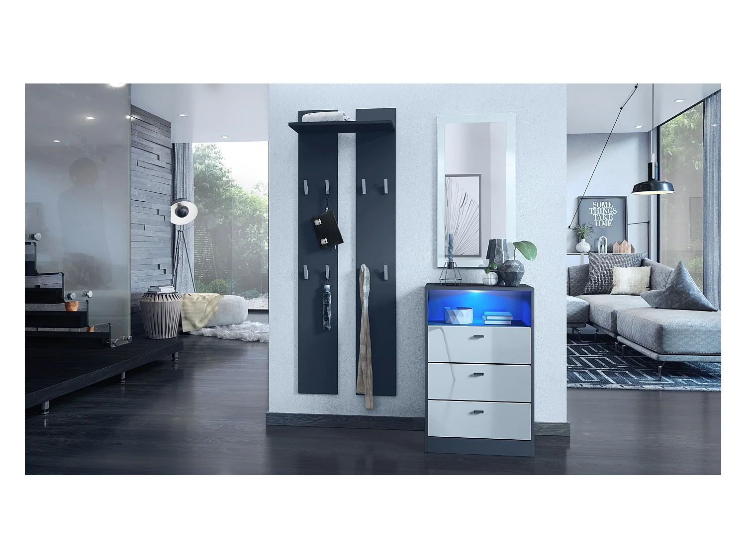 KOMMODE Pino Fronten in Weiß Hochglanz