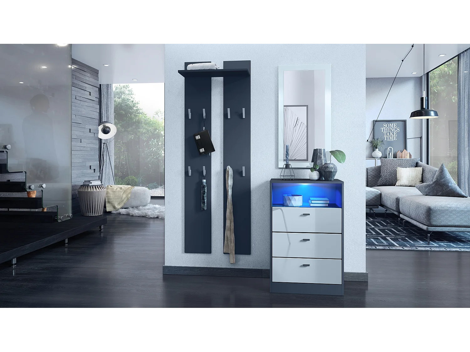 KOMMODE Pino Fronten in Weiß Hochglanz